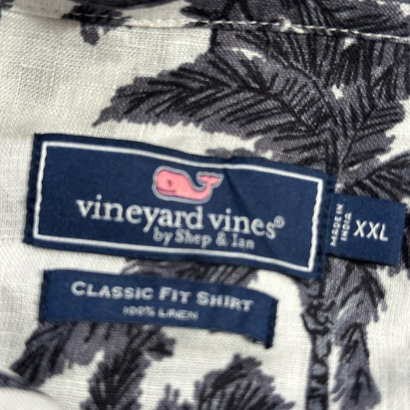Vineyard Vines Classic Fit Men’s Blue Palm Tree Shirt - Picture 4 of 5